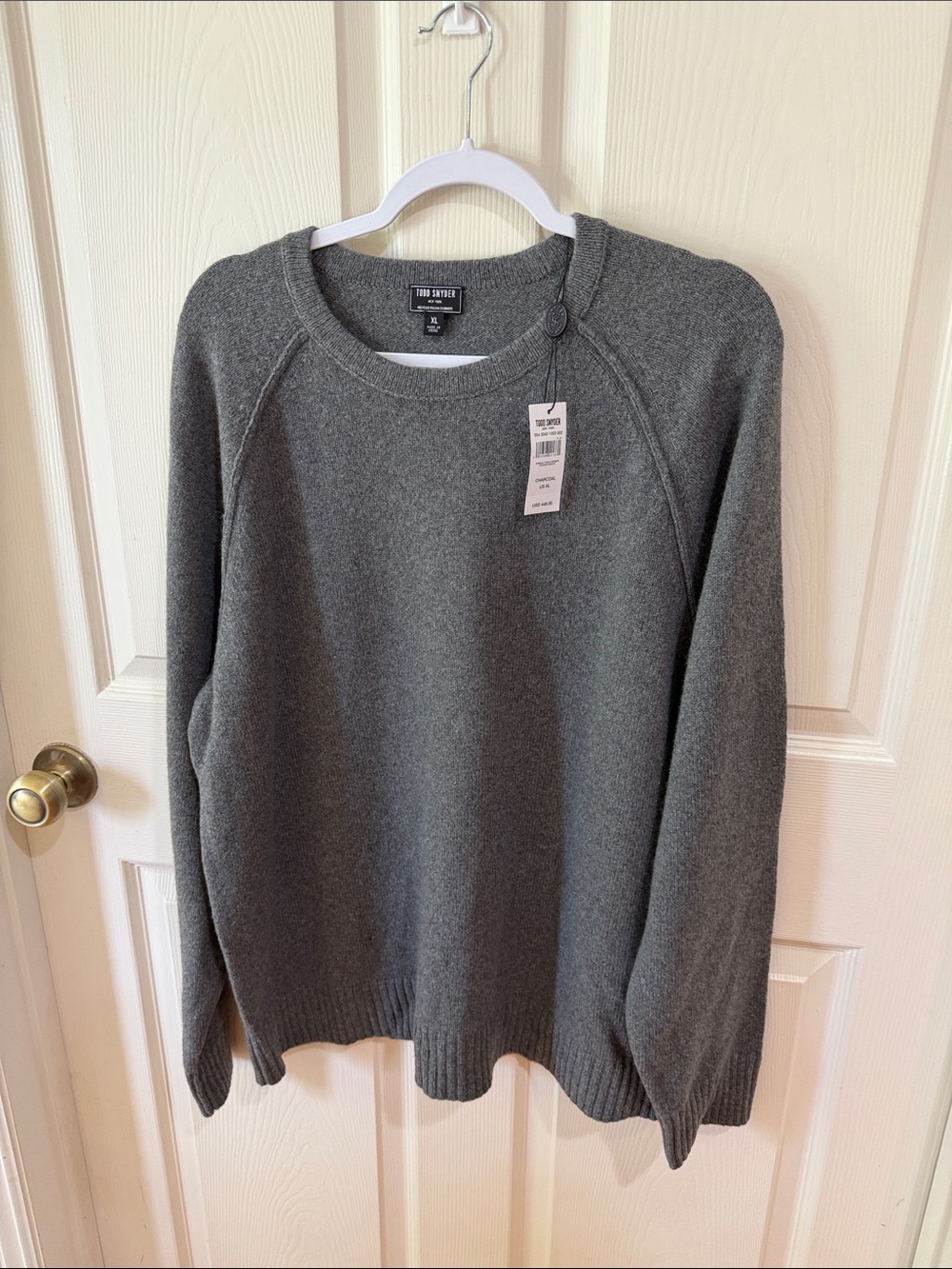 Todd Snyder Charcoal Nomad Cashmere  Crewneck Sweater Sz XL.  New Box 47